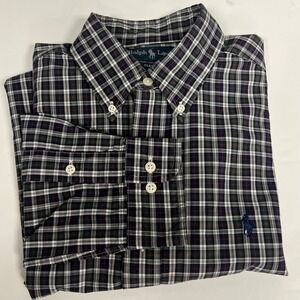 Ralph Lauren Classic Fit Plaid Button Down Shirt Long Sleeve‎ Size 15 Medium